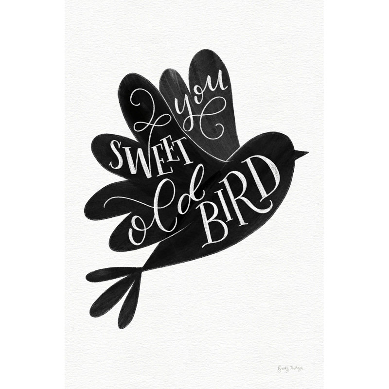 Jacquisha Sweet Old Bird BW, H 30 po x l 20 po x P 1,25 po