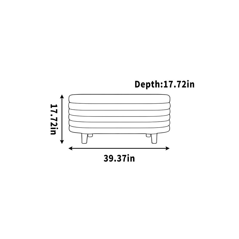 Banc de rangement pour vêtements, H 17,72 po x l 39,37 po x P 17,72 po