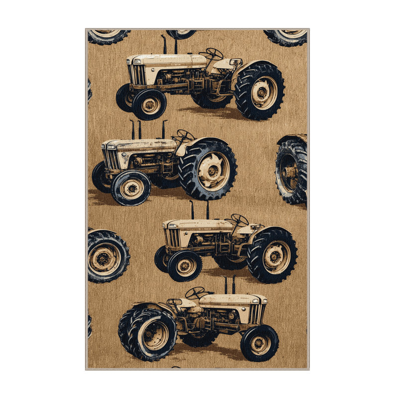 Tapis lavable rétro, Rectangulaire 3 pi x 5 pi