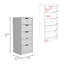 Commode haute 5 tiroirs Basilea, système coulissant - Blanc-843308837