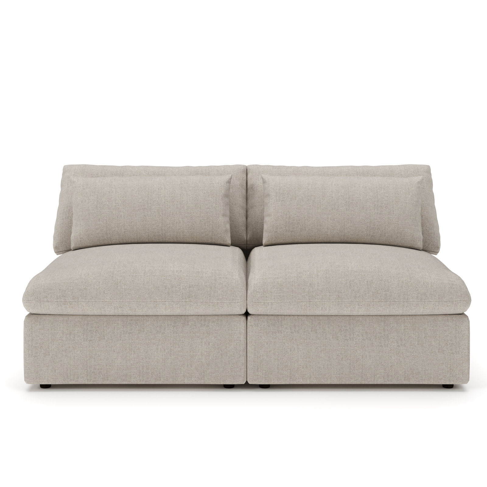 Remy Modular Armless 2-Piece Sofa, Monique Twine Textured Chenille