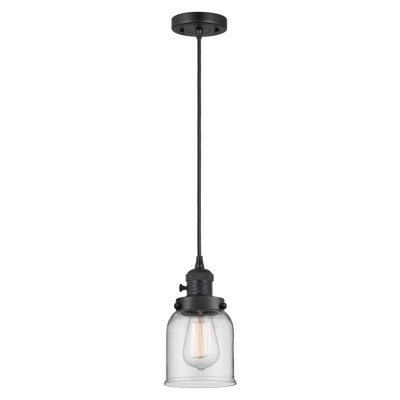 Franklin Restoration - Amberlynn - Mini luminaire suspendu à cordon de 5 po - Interrupteur marche / arrêt - Ampoule DEL - Finition chrome - Abat-jour blanc