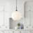 1 - Light Ribbed Frosted Glass Globe Pendant Light-73764690