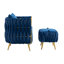 Chaise d'appoint avec fauteuil repose-pieds capitonné-341594810