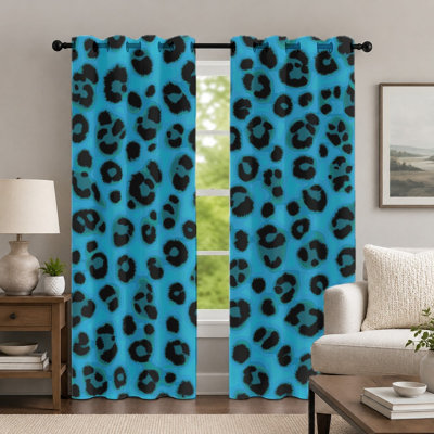 2Pcs Leopard Print Curtains, Animal Pattern Window Drapes, Vibrant Style Patterned Grommet Panels, Home Decor for Bedroom Living Room