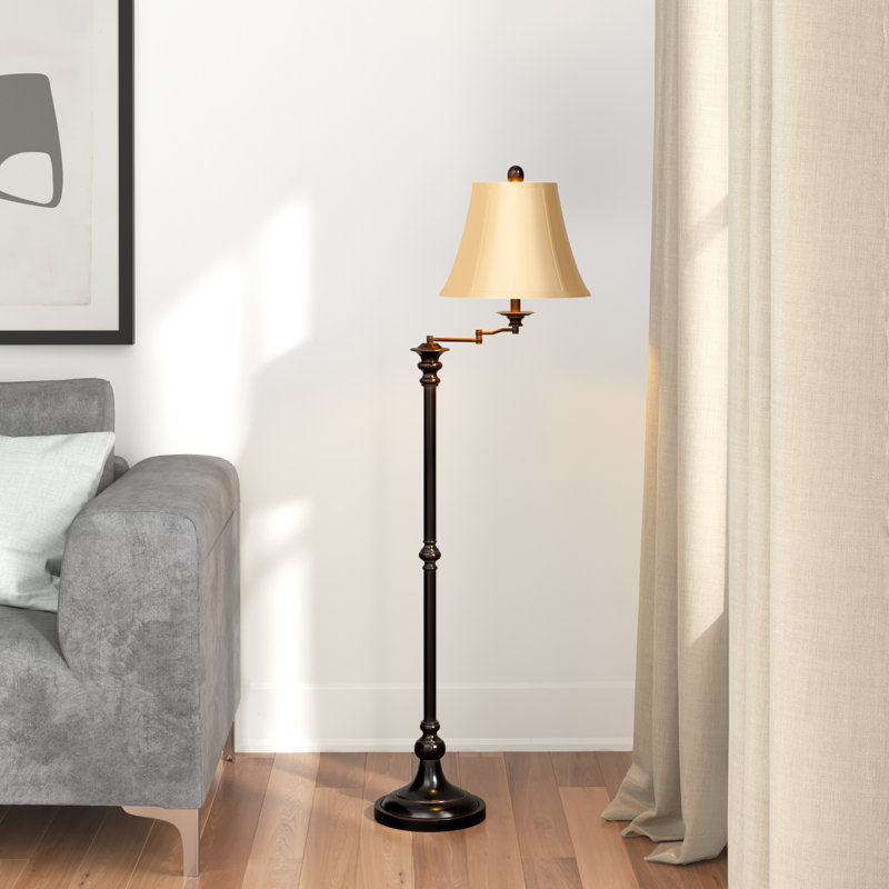 Annarae 62'' Swing Arm Floor Lamp, Menlo Bronze