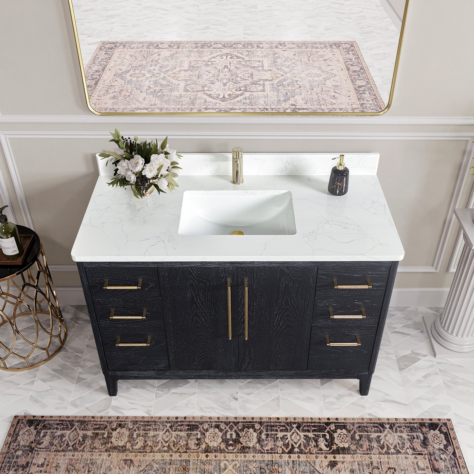 Langosta 48" Single Bathroom Vanity, Fir Wood Black