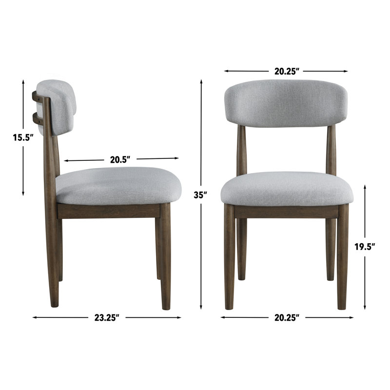 Chaise rembourrée en bois massif Lixy, Brun