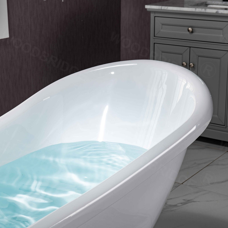 Glory 67'' x 29.875'' Soaking Acrylic Bathtub, Matte Black