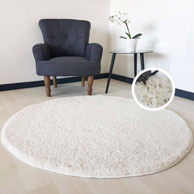 Myshaggy Collection Rugs Solid Design in White