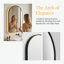 Miroir de salle de bain 28 po x 48 po à DEL arqué avec cadre noir, affichage de l'heure et de la température, rétroéclairé, antibuée, éclairage 3 couleurs à intensité variable, verre antidéflagrant