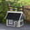 Outdoor Wooden Feral Cat House with Openable Asphalt Roof - Grey
