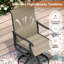 Ensemble de salle à manger de patio pour 8 personnes avec table ronde de 60 po et 8 chaises pivotantes en polyester enduit de PVC Bray-140851322