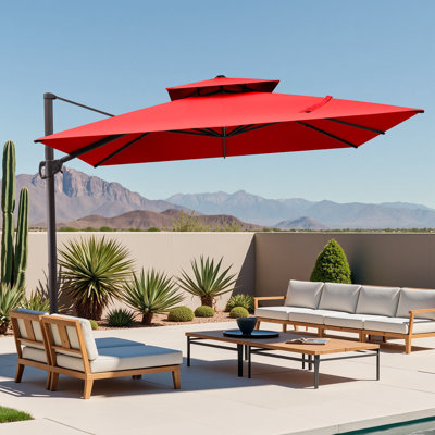 Parasol en porte-à-faux carré sans base lestée 11 x 11 pi Herrell