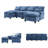106" U Shape Sectional Sofa Cloud Couch For Living Room, Upholstery Comfy Modular Sofas, 4 Seat Chenille U-Shaped Sleeper Sofa With Chaise Lounge-2100161997