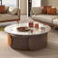 Table basse ronde en bois manufacturé rétro
