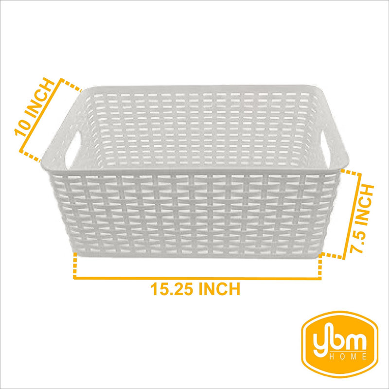 Organisateur de panier en plastique, Brun, Grand