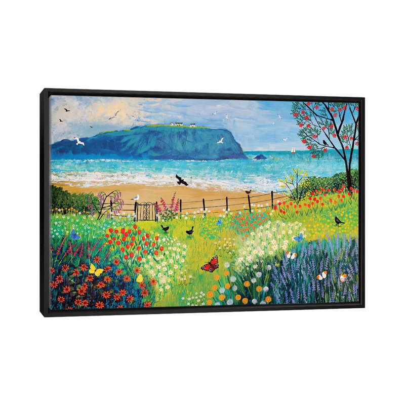 «Garden Beside the Sea» par Jo Grundy - Impression sur toile tendue sur châssis, H 32 po x l 48 po x P 1,5 po, Pas de tapis