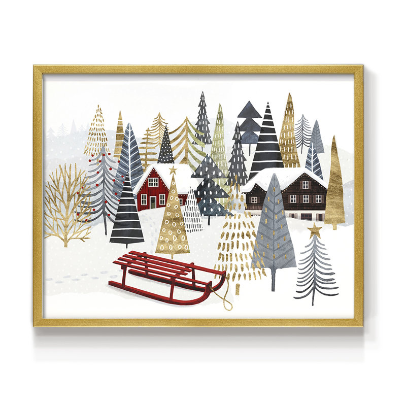 Collection de chalet de Noël A - Reproduction encadrée - Restickable