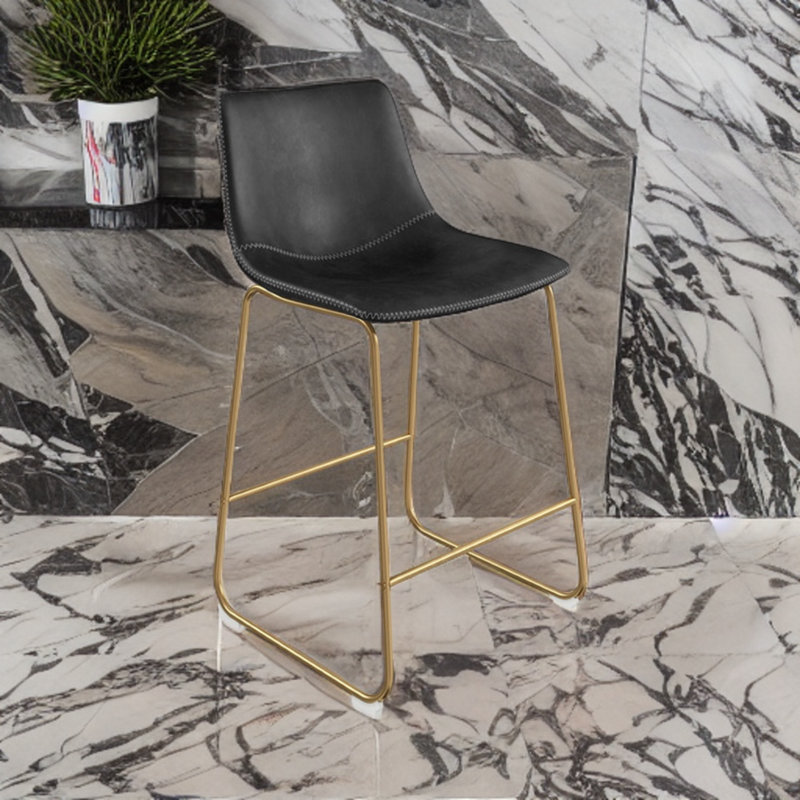 Tabouret de comptoir Niyat 26 po, Noir, Or