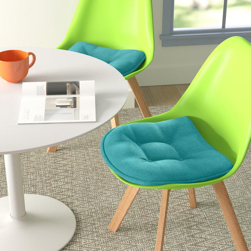Azilal Non-Slip Tufted Dining Room And Kitchen Seat Cushions, 16 X 15 X 2 Inches, Teal