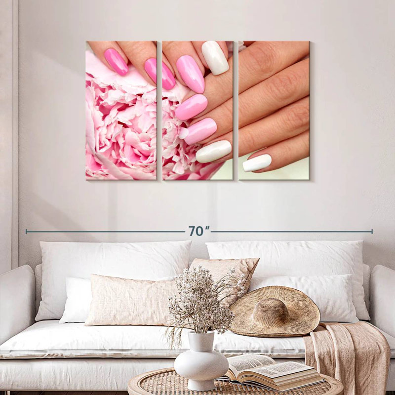 Shuttleworth Pink Peony Nails, 28" H x 45" W