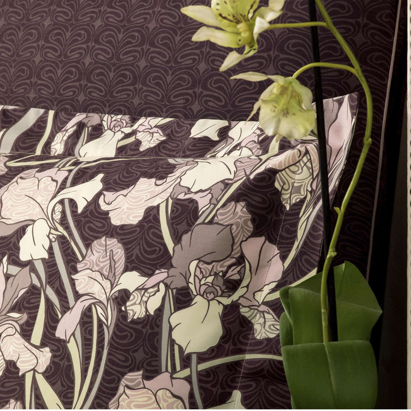 Edmonia 220 Thread Count Floral 100% Cotton Pillow Case, Euro