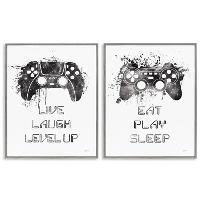 «Gamer Play Splash Controllers», ensemble de 2 giclées encadrées par Mary Urban