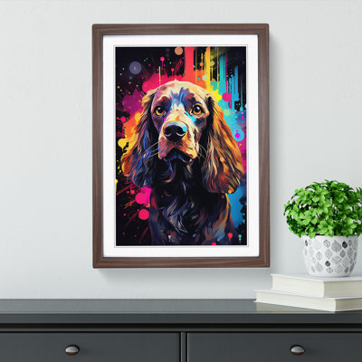 Cocker Spaniel Futurism 1 Piece Single Picture Frame Wall Art