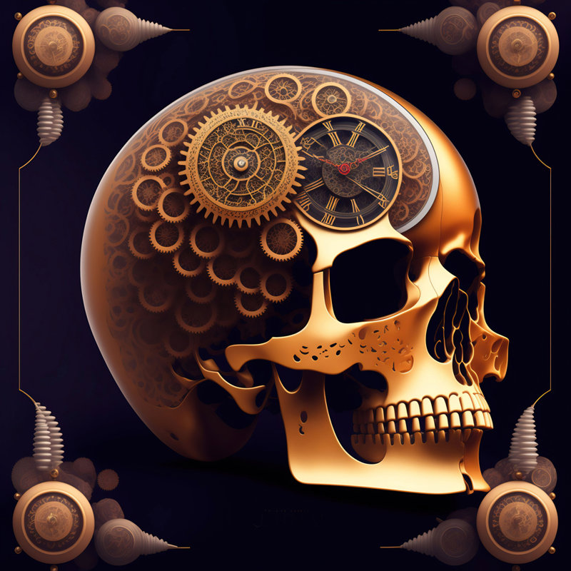 «Skull 4» par Stephen Chambers - Photographie sur toile tendue, H 15 po x l 15 po x P 1,5 po