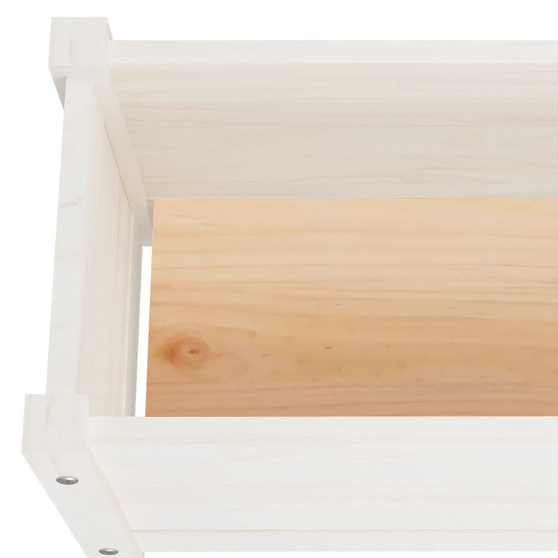 Wood Pot Planter, 12.2" H x 23.6" W x 12.2" D, White