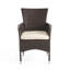 Ensemble de 2 chaises de salle à manger Clem, beige, osier brun foncé pour l'extérieur, structure en fer
