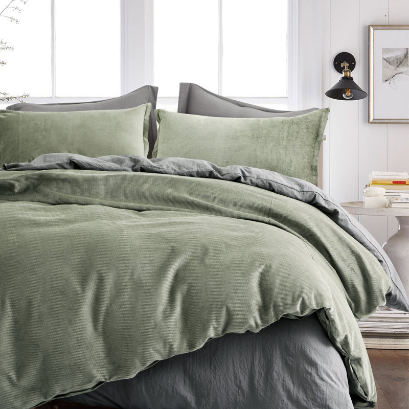 Ensemble de housse de couette Neil, Housse de couette grand + 2 taies d'oreiller, Mousse