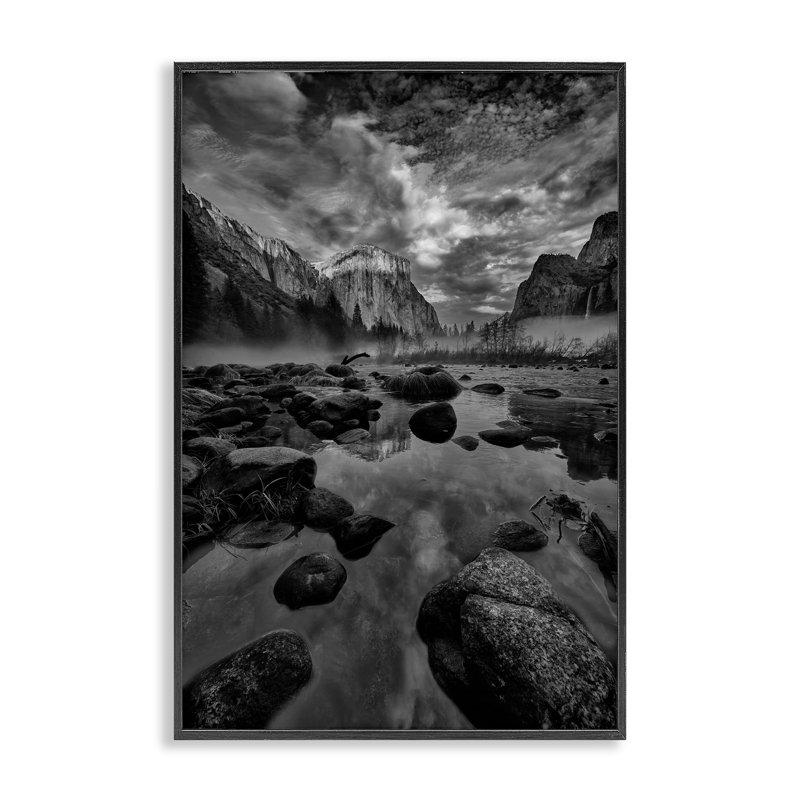«Morning In Yosemite Valley», estampe numérique, conception de Jon Evan, Giclée encadrée noir minuit, H 24 po x l 16 po
