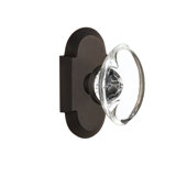 Cottage Plate with Oval Clear Crystal Door Knob