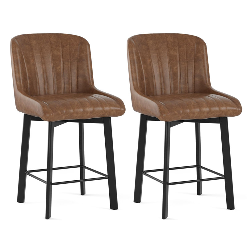 Swivel Yes Bar Stool, Brown / Black