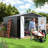 Remise de rangement extérieure en métal avec structure de cadre et portes verrouillables-97202369