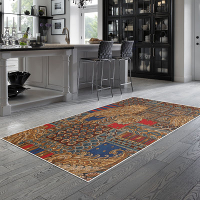 Tapis à motif cachemire brun Elveria