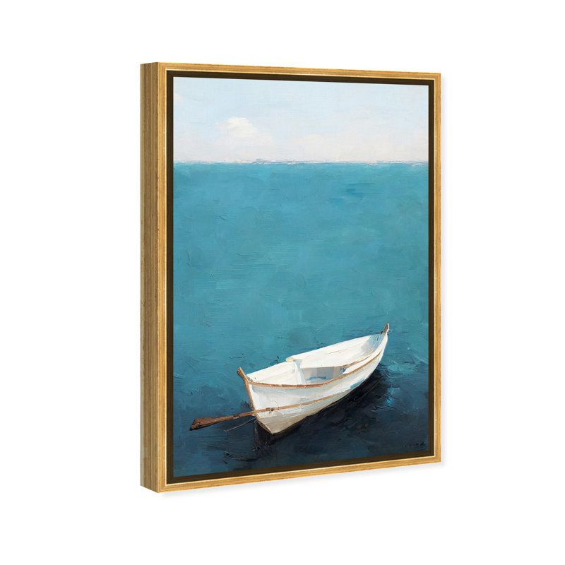 Côte perdue - Impression sur toile, Toile avec cadre flottant, H 16,5 po x l 11,5 po, Doré