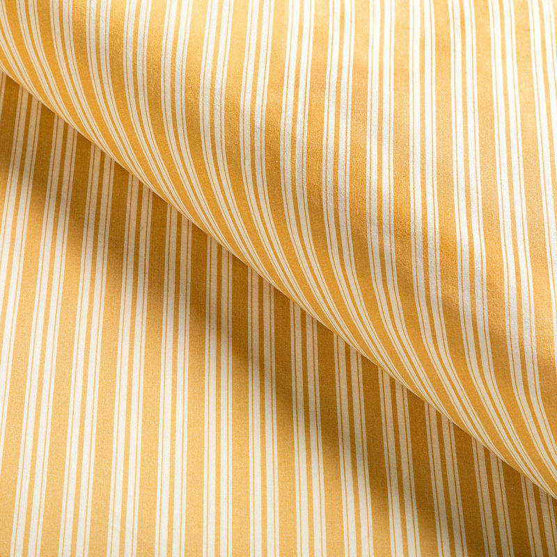 Normant Checks and Stripes II Selune 100% Cotton Performance Fabric, Yellow