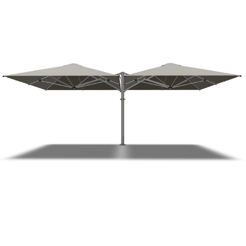 Shadowspec Unity™ Duo Square Umbrella, Alpine Stone, 10 ft, In Ground Anchor