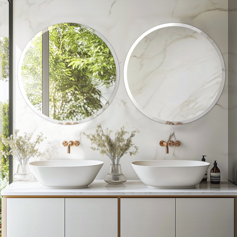 Miroir de salle de bain sans cadre, H 24 po x l 24 po