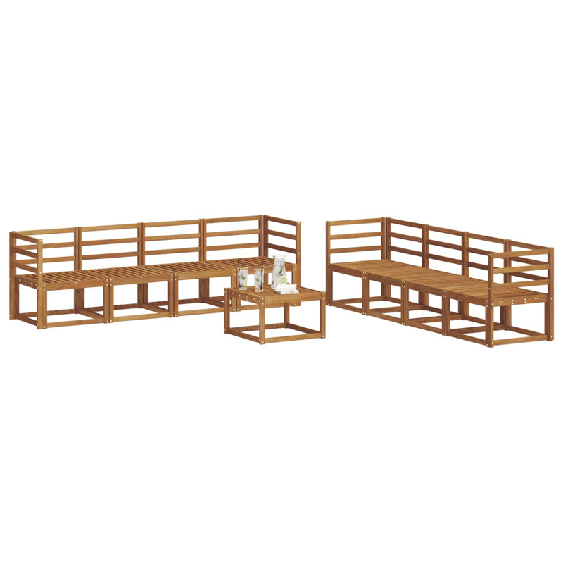  Outdoor Sofa Set 9 Pcs Solid Acacia Wood Garden Terrace Seating Modern