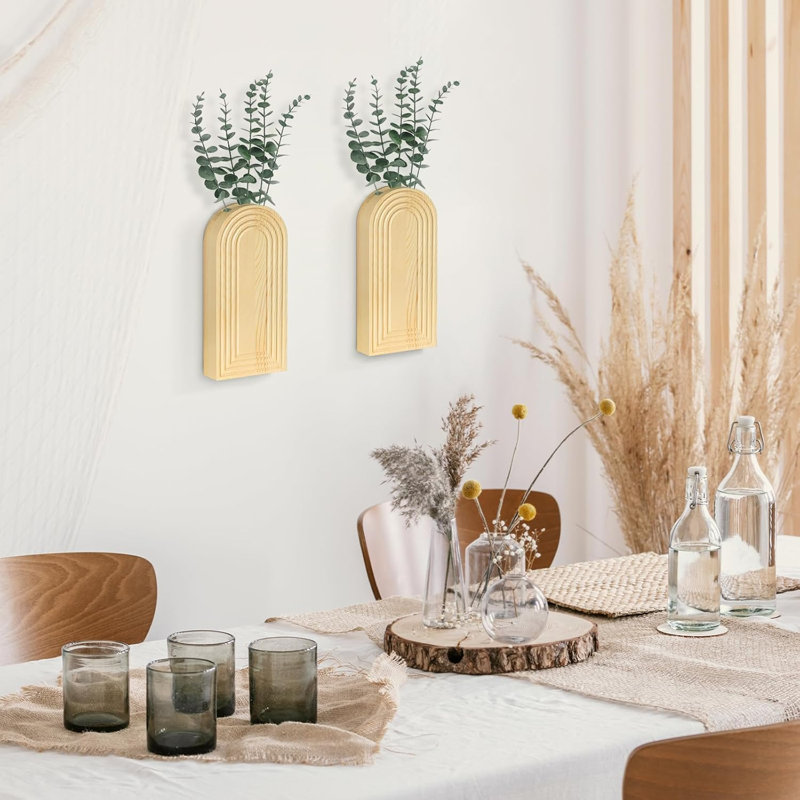 Edessa Wood Wall Vase, Natural