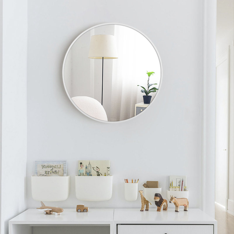 Miroir de maquillage mural LurLine, 24 po x 24 po, Blanc