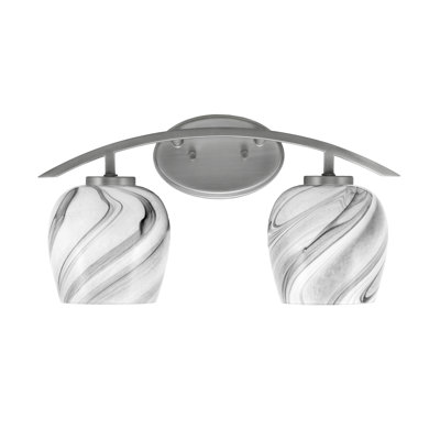 Kurve 2 Light Bath Bar With 6" Onyx Swirl Glass