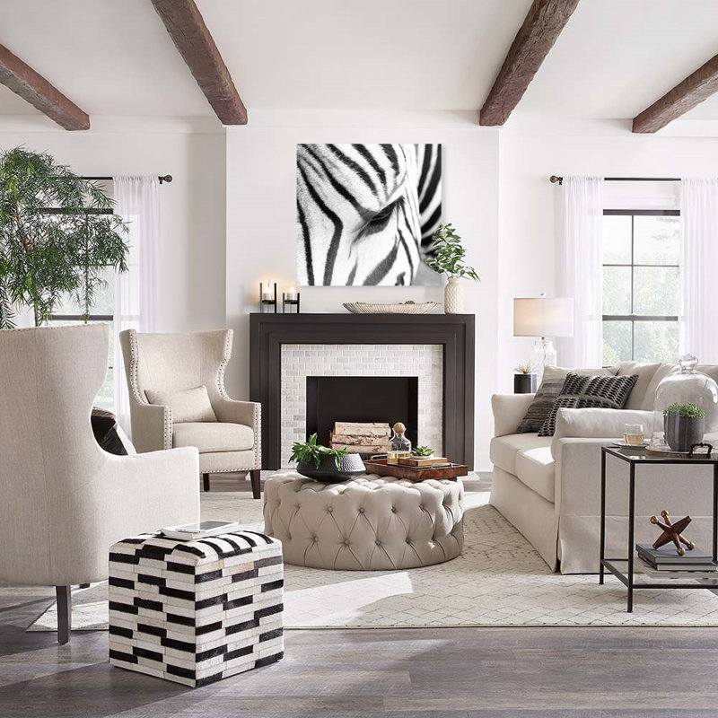 Eye Of The Zebra Print by DecorumBY, 56" H x 56" W x 1.5" D, Aluminum