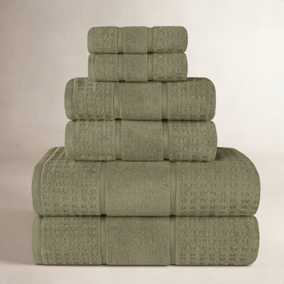 Hisela 3-Piece Waffle Cotton Towel Set