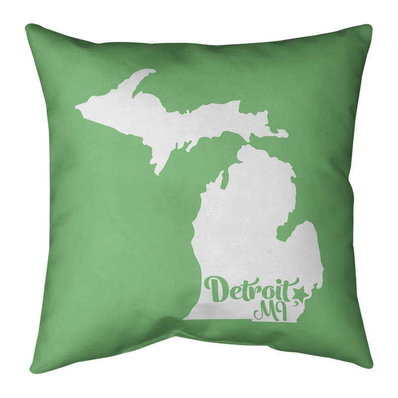 Linen Reversible Throw Pillow, 26" x 26", Green