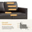 Faux Leather Upholstered Loveseat with Solid Wood Legs-128778694